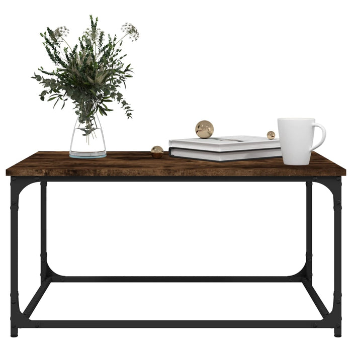 Măsuță cafea, stejar fumuriu 80x50x40 cm lemn prelucrat și fier WALTI