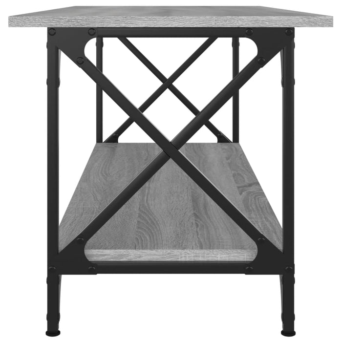 Măsuță cafea, gri sonoma, 100x45x45 cm, lemn prelucrat și fier - WALTI WALTI