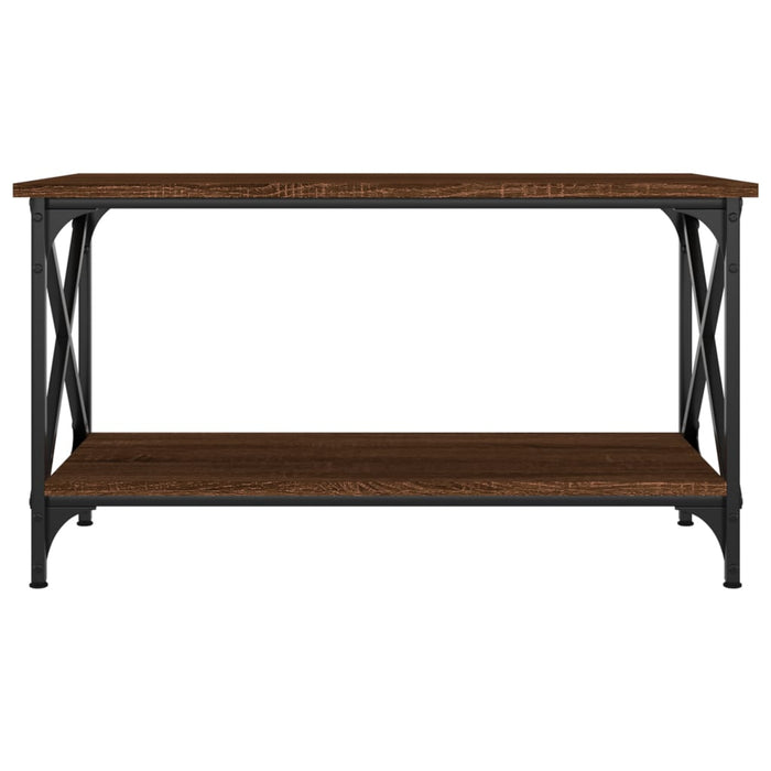Măsuță cafea stejar maro 80x45x45 cm lemn prelucrat și fier WALTI