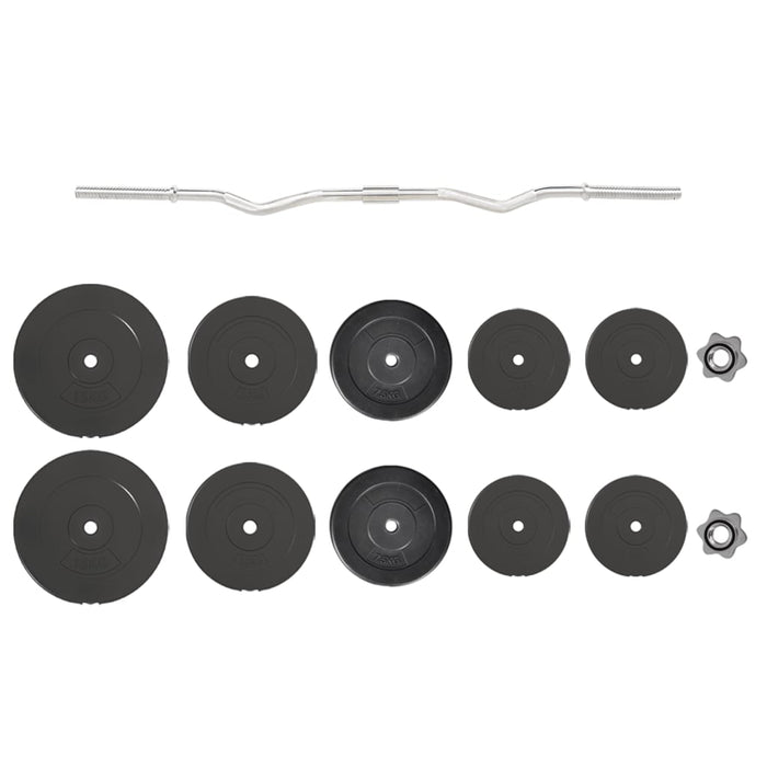 Set halteră ondulată cu greutăți, 90 kg - WALTI WALTI