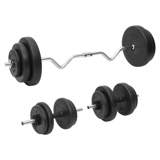 Halteră curbată și ganteră cu discuri de greutate, 60 kg - WALTI WALTI