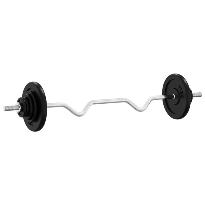 Set halteră cu discuri de greutăți, 90 kg, fontă și oțel cromat WALTI