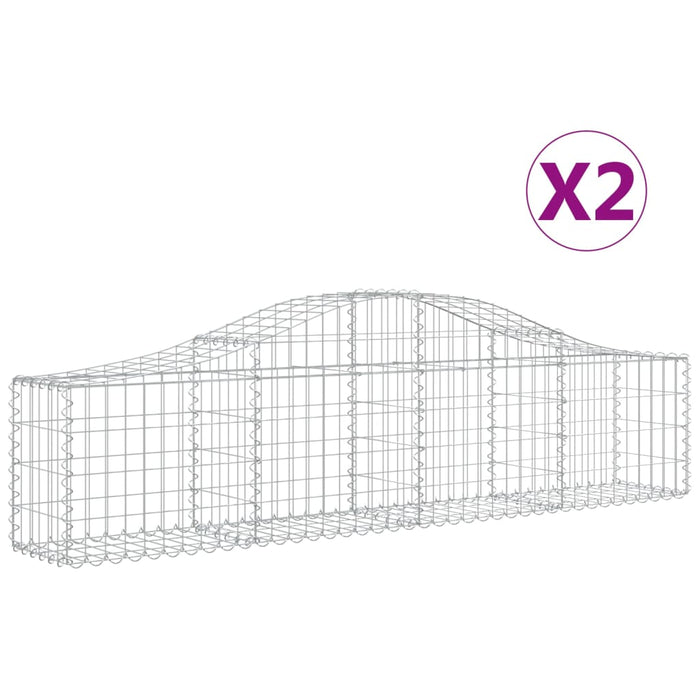 Coșuri gabion arcuite 2 buc, 200x30x40/60 cm, fier galvanizat - WALTI WALTI