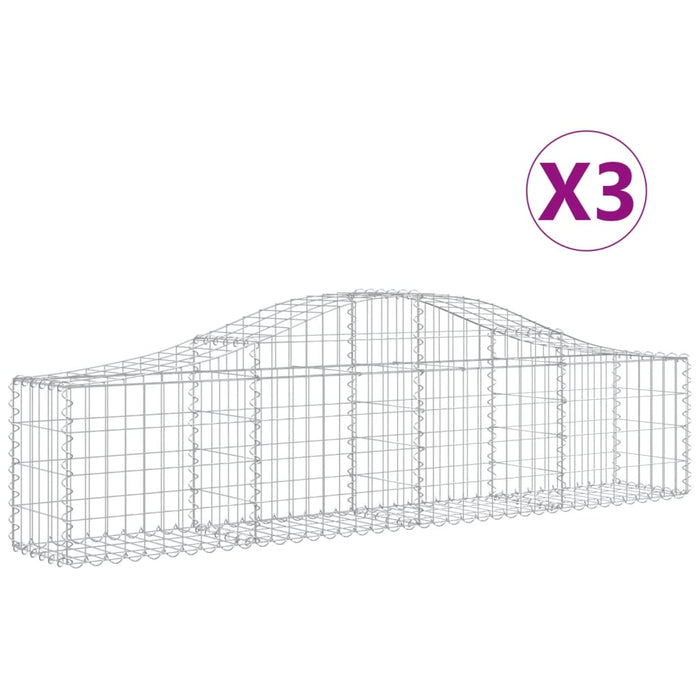 Coșuri gabion arcuite 3 buc, 200x30x40/60 cm, fier galvanizat - WALTI WALTI