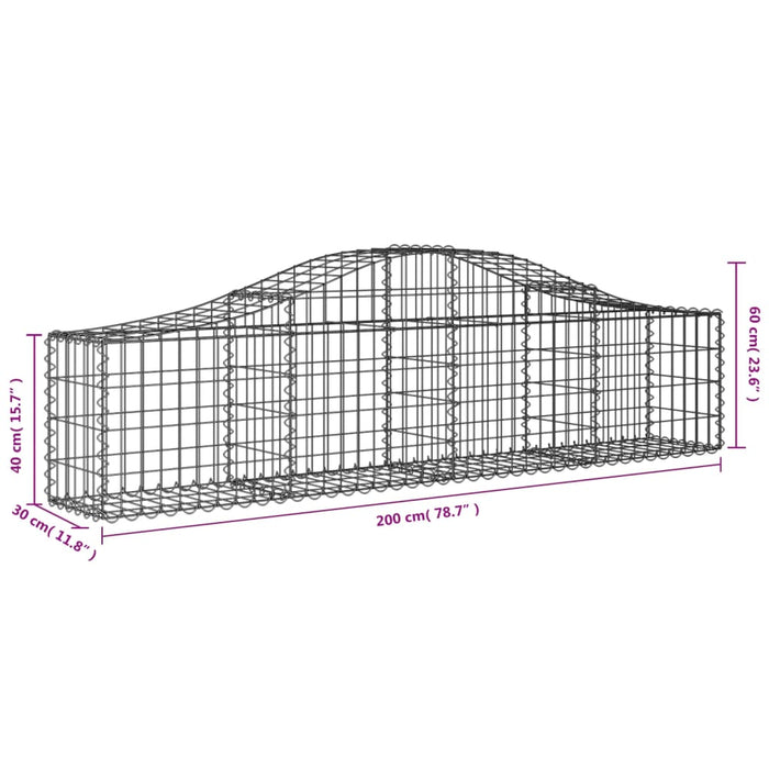 Coșuri gabion arcuite 3 buc, 200x30x40/60 cm, fier galvanizat - WALTI WALTI