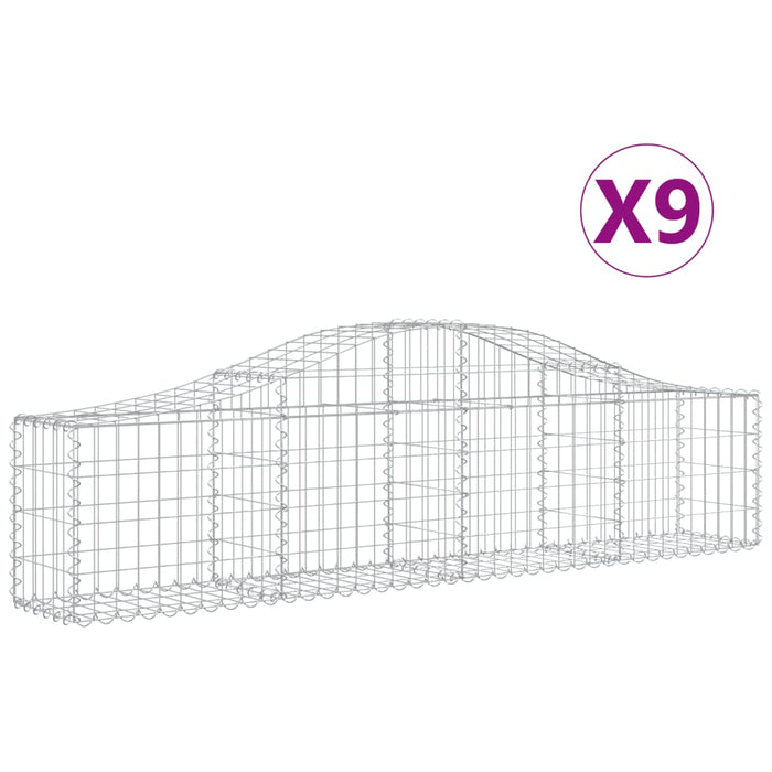Coșuri gabion arcuite 9 buc, 200x30x40/60 cm, fier galvanizat - WALTI WALTI