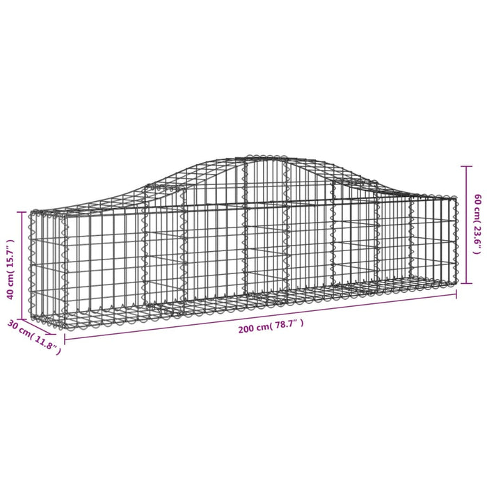 Coșuri gabion arcuite 9 buc, 200x30x40/60 cm, fier galvanizat - WALTI WALTI