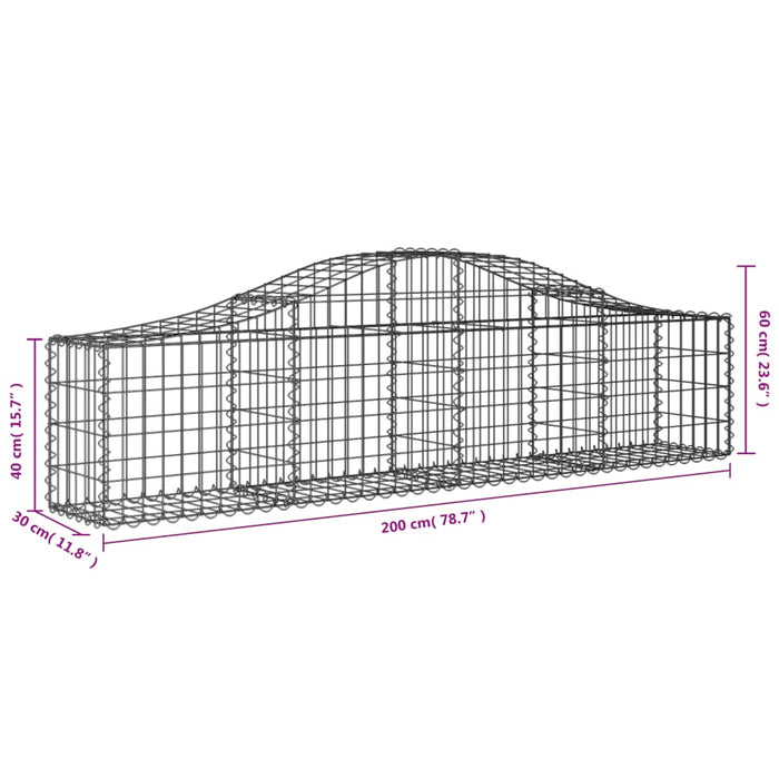 Coșuri gabion arcuite 10 buc, 200x30x40/60 cm, fier galvanizat - WALTI WALTI