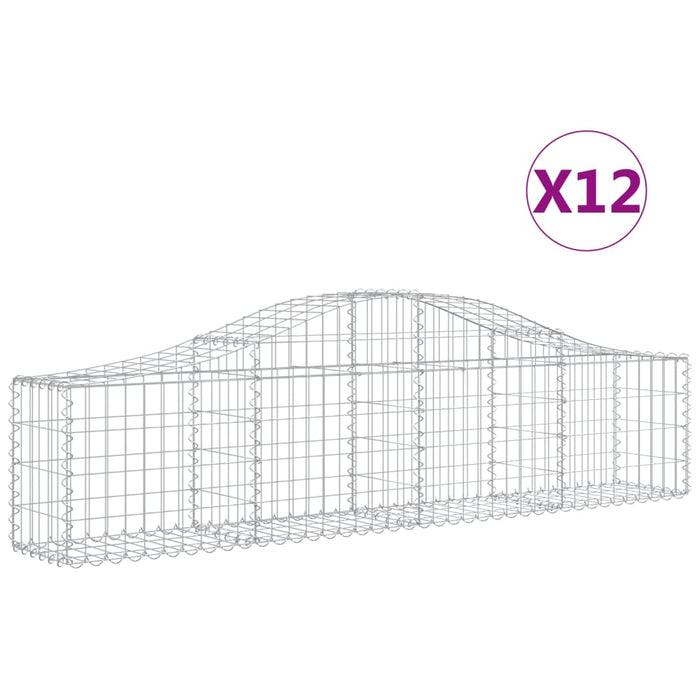 Coșuri gabion arcuite 12 buc, 200x30x40/60 cm, fier galvanizat - WALTI WALTI