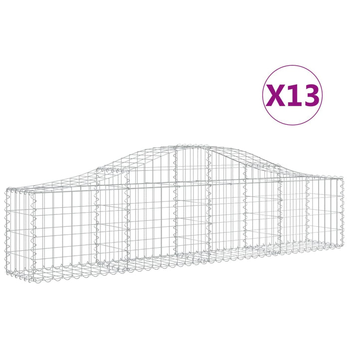Coșuri gabion arcuite 13 buc, 200x30x40/60 cm, fier galvanizat - WALTI WALTI