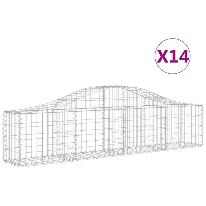 Coșuri gabion arcuite 14 buc, 200x30x40/60 cm, fier galvanizat - WALTI WALTI