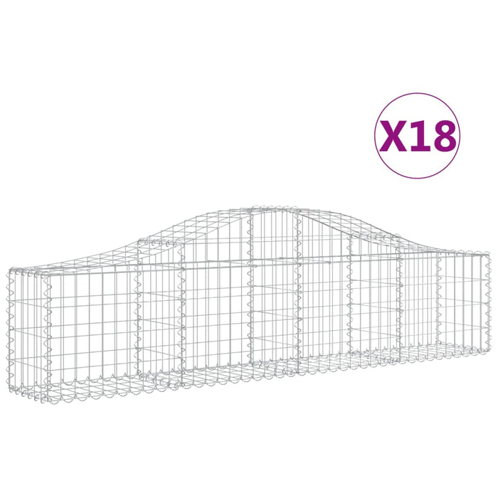 Coșuri gabion arcuite 18 buc, 200x30x40/60 cm, fier galvanizat - WALTI WALTI