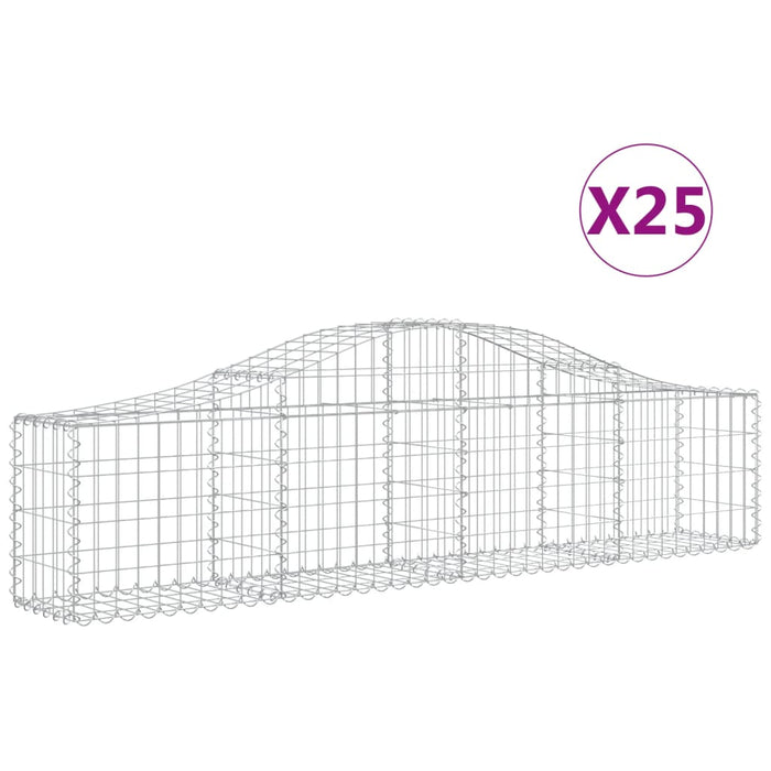 Coșuri gabion arcuite 25 buc, 200x30x40/60 cm, fier galvanizat WALTI