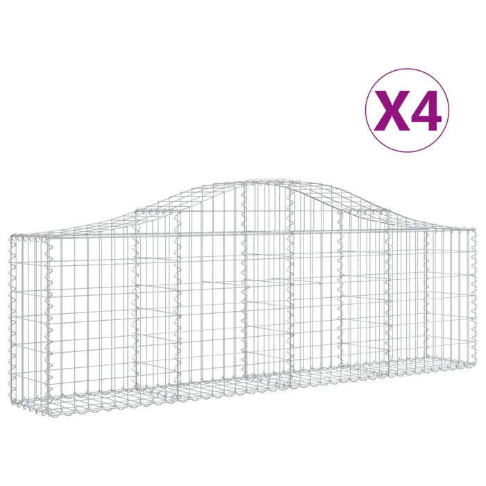 Coșuri gabion arcuite 4 buc, 200x30x60/80 cm, fier galvanizat - WALTI WALTI