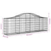 Coșuri gabion arcuite 4 buc, 200x30x60/80 cm, fier galvanizat - WALTI WALTI