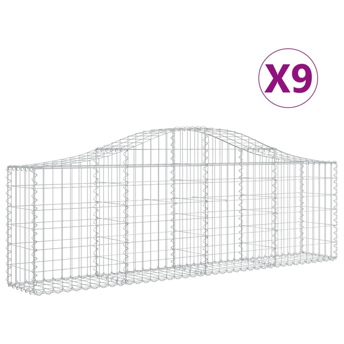 Coșuri gabion arcuite 9 buc, 200x30x60/80 cm, fier galvanizat - WALTI WALTI