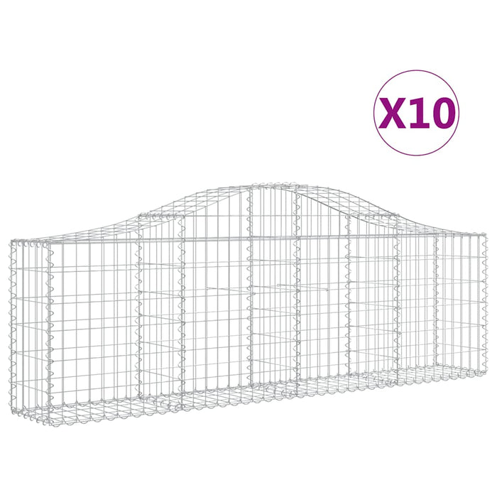 Coșuri gabion arcuite 10 buc, 200x30x60/80 cm, fier galvanizat - WALTI WALTI