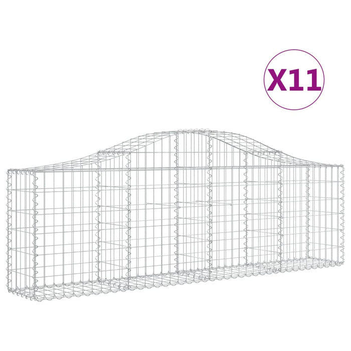 Coșuri gabion arcuite 11 buc, 200x30x60/80 cm, fier galvanizat - WALTI WALTI