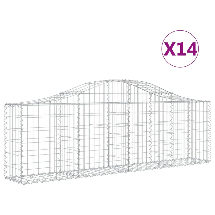 Coșuri gabion arcuite 14 buc, 200x30x60/80 cm, fier galvanizat - WALTI WALTI