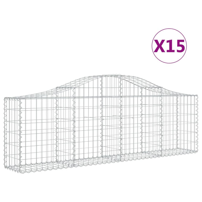 Coșuri gabion arcuite 15 buc, 200x30x60/80 cm, fier galvanizat - WALTI WALTI