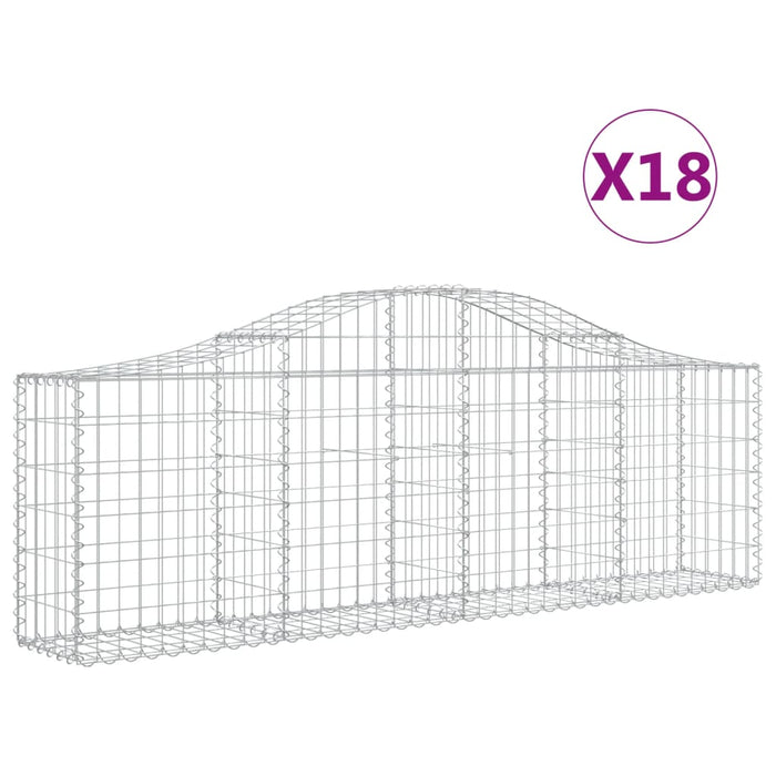 Coșuri gabion arcuite 18 buc, 200x30x60/80 cm, fier galvanizat - WALTI WALTI