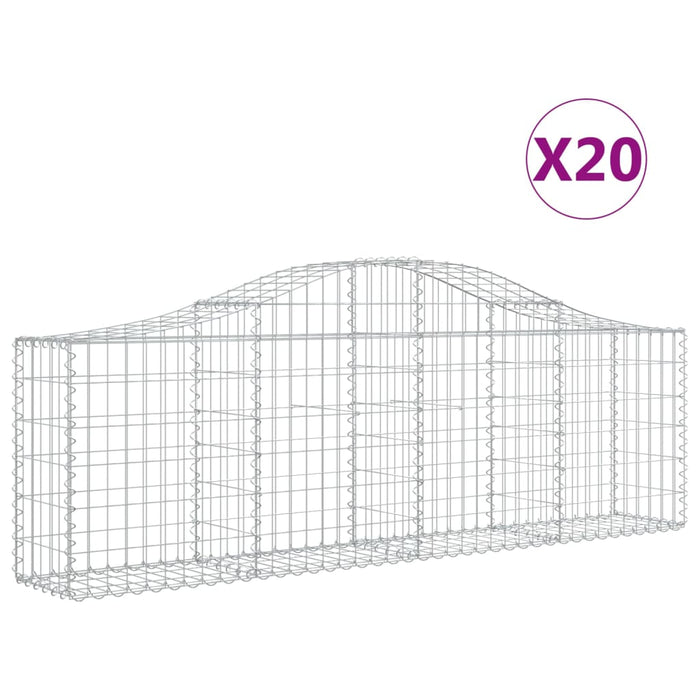 Coșuri gabion arcuite 20 buc, 200x30x60/80 cm, fier galvanizat - WALTI WALTI