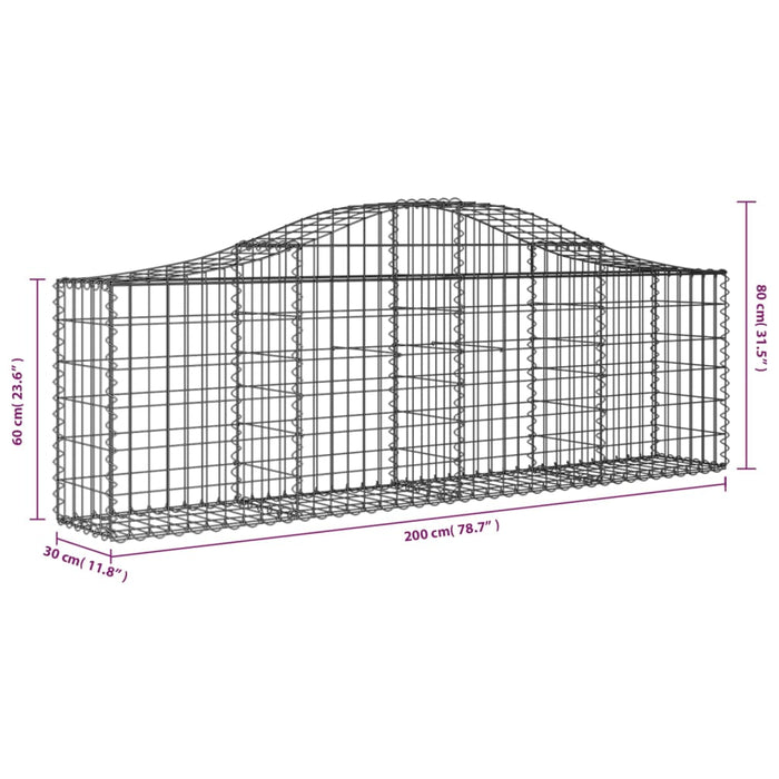 Coșuri gabion arcuite 20 buc, 200x30x60/80 cm, fier galvanizat - WALTI WALTI