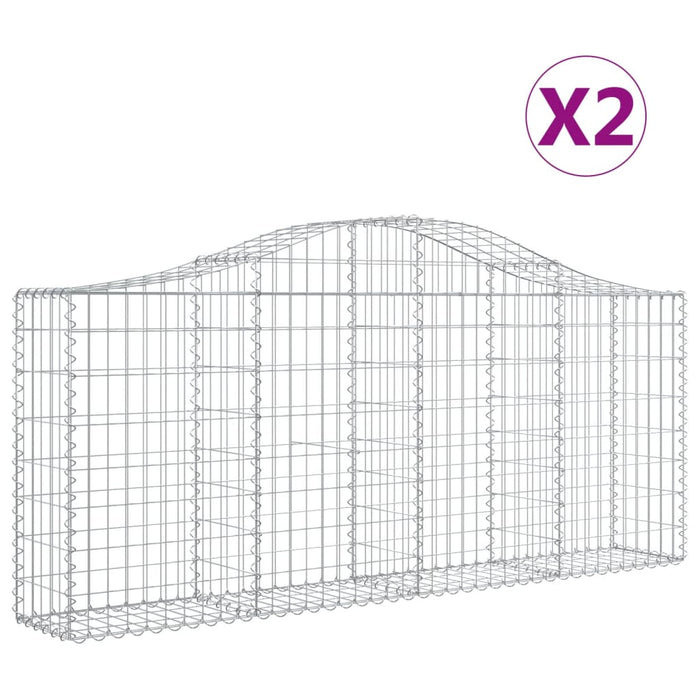 Coșuri gabion arcuite 2 buc, 200x30x80/100cm, fier galvanizat - WALTI WALTI