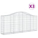 Coșuri gabion arcuite 3 buc, 200x30x80/100cm, fier galvanizat - WALTI WALTI