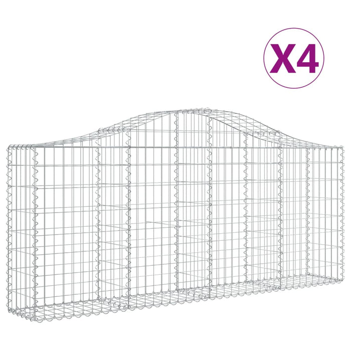 Coșuri gabion arcuite 4 buc, 200x30x80/100cm, fier galvanizat - WALTI WALTI