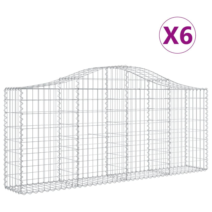 Coșuri gabion arcuite 6 buc, 200x30x80/100cm, fier galvanizat - WALTI WALTI