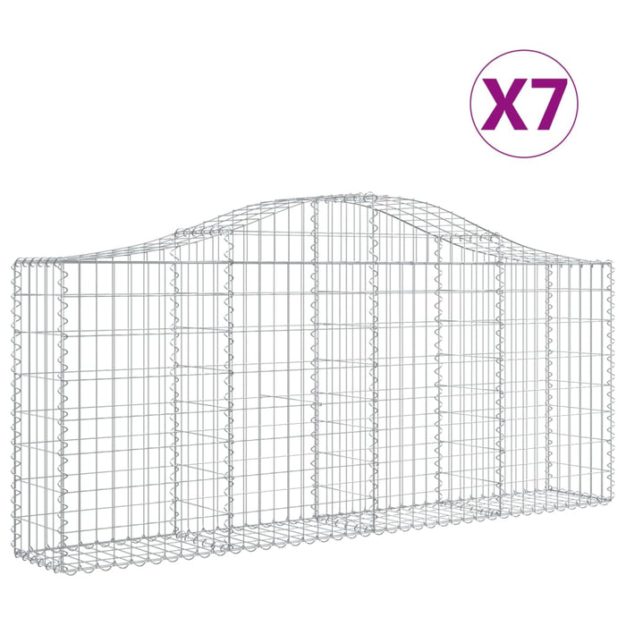 Coșuri gabion arcuite 7 buc, 200x30x80/100cm, fier galvanizat - WALTI WALTI