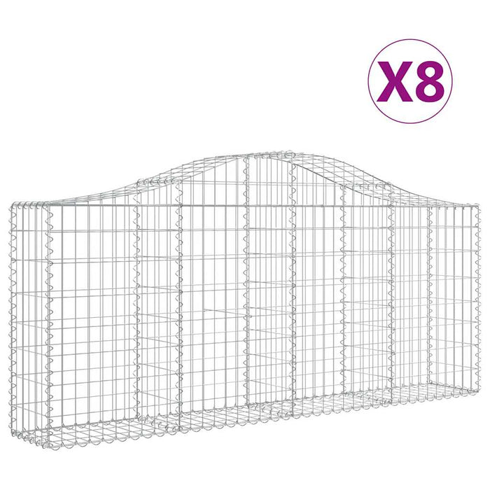 Coșuri gabion arcuite 8 buc, 200x30x80/100cm, fier galvanizat - WALTI WALTI