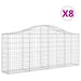 Coșuri gabion arcuite 8 buc, 200x30x80/100cm, fier galvanizat - WALTI WALTI