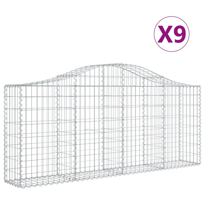 Coșuri gabion arcuite 9 buc, 200x30x80/100cm, fier galvanizat - WALTI WALTI