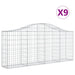 Coșuri gabion arcuite 9 buc, 200x30x80/100cm, fier galvanizat - WALTI WALTI