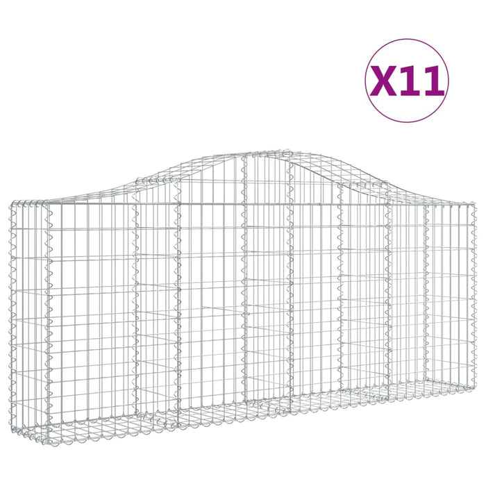 Coșuri gabion arcuite 11 buc, 200x30x80/100cm, fier galvanizat - WALTI WALTI