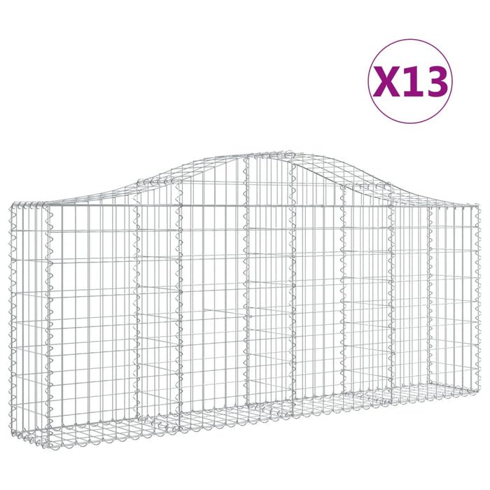 Coșuri gabion arcuite 13 buc, 200x30x80/100cm, fier galvanizat - WALTI WALTI