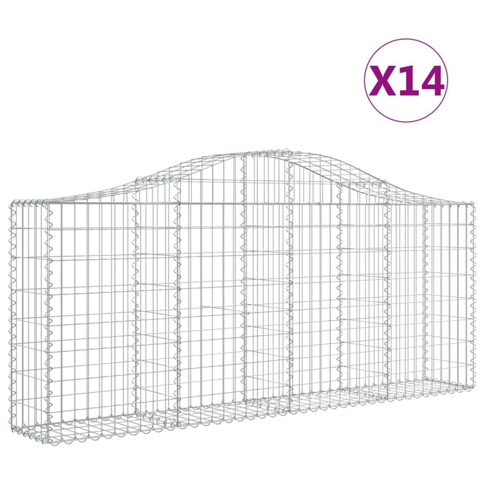 Coșuri gabion arcuite 14 buc, 200x30x80/100cm, fier galvanizat - WALTI WALTI