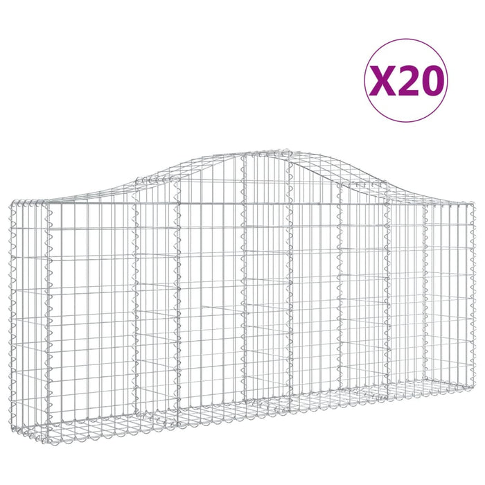 Coșuri gabion arcuite 20 buc, 200x30x80/100 cm, fier galvanizat - WALTI WALTI