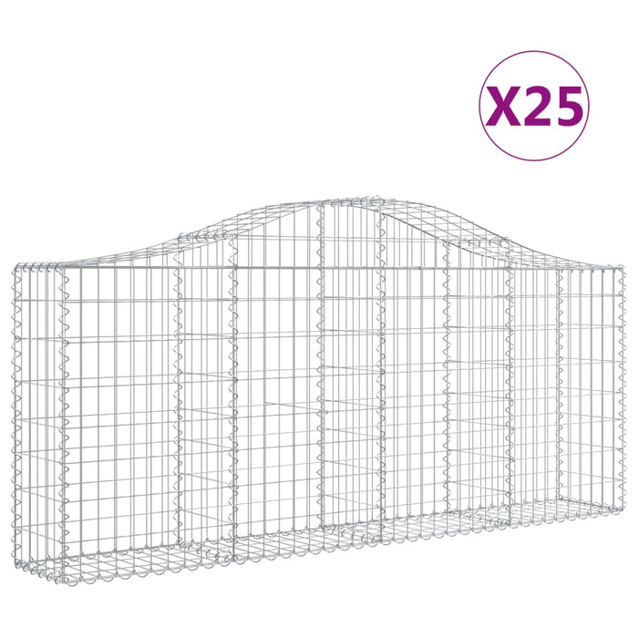 Coșuri gabion arcuite 25 buc, 200x30x80/100 cm, fier galvanizat - WALTI WALTI