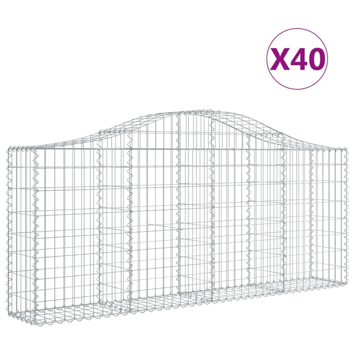 Coșuri gabion arcuite 40 buc, 200x30x80/100 cm, fier galvanizat - WALTI WALTI