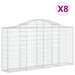 Coșuri gabion arcuite 8 buc, 200x30x100/120 cm fier galvanizat - WALTI WALTI