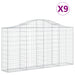 Coșuri gabion arcuite 9 buc, 200x30x100/120 cm fier galvanizat - WALTI WALTI