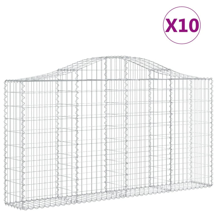 Coșuri gabion arcuite 10 buc, 200x30x100/120 cm fier galvanizat - WALTI WALTI
