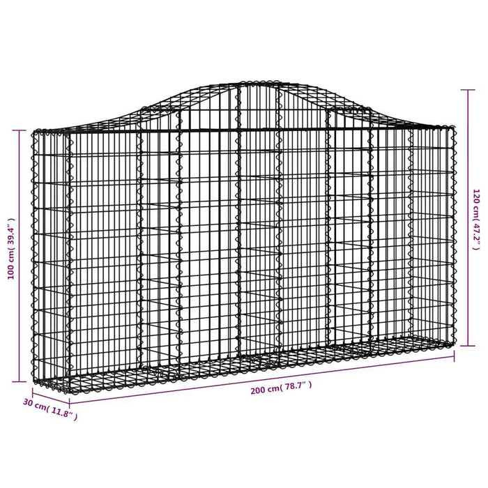 Coșuri gabion arcuite 13 buc, 200x30x100/120 cm fier galvanizat - WALTI WALTI