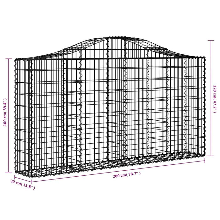 Coșuri gabion arcuite 18 buc, 200x30x100/120 cm fier galvanizat - WALTI WALTI
