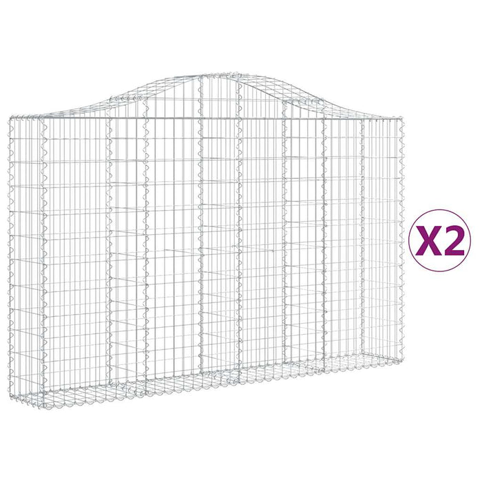 Coșuri gabion arcuite 2 buc, 200x30x120/140 cm, fier galvanizat WALTI