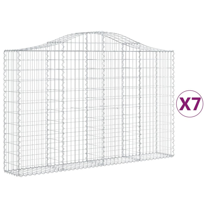 Coșuri gabion arcuite 7 buc, 200x30x120/140 cm, fier galvanizat WALTI