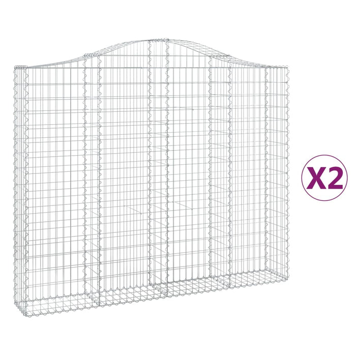 Coșuri gabion arcuite 2 buc, 200x30x160/180 cm, fier galvanizat - WALTI WALTI